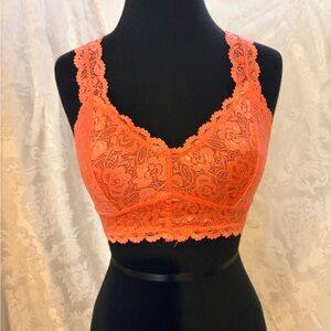 Zenana Outfitters Vibrant Orange Lace Bralette
